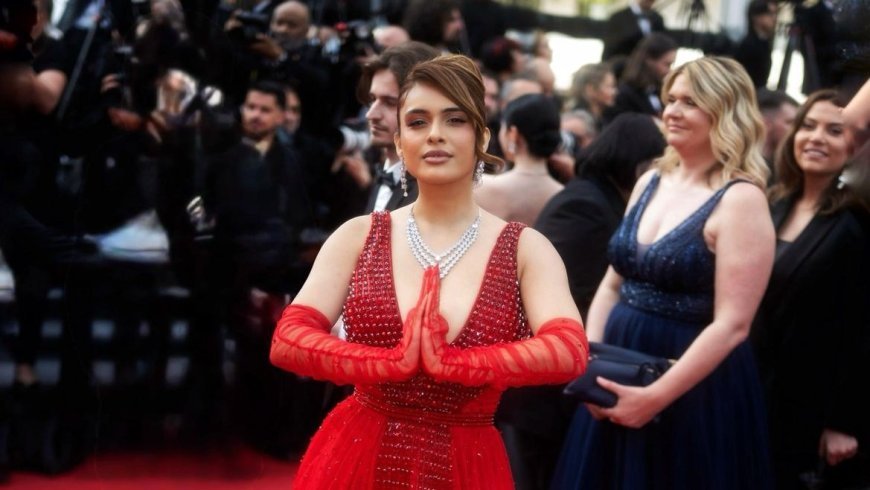 Neha Malik’s Bold Red Look Makes a Powerful Debut at 78th Cannes Film Festival