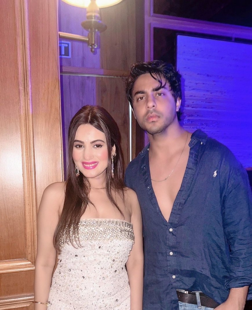 Actress Anusmriti Sarkar Poses with Aryan Khan at Vedant Birla and Tejal Kulkarni’s Wedding Reception