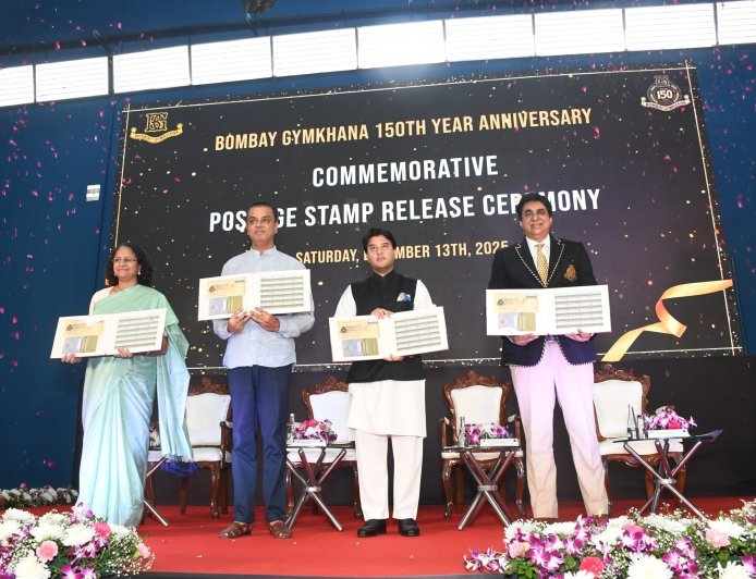 Jyotiraditya Scindia Unveils Commemorative Stamp Marking 150 Years of Bombay Gymkhana