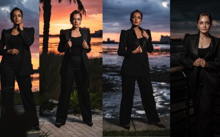 Sheena Chohan Commands Florida's Coastline in Bold Power Dressing After International Art Summit Appearance