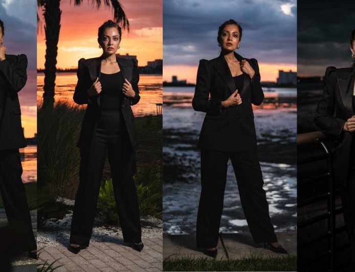 Sheena Chohan Commands Florida's Coastline in Bold Power Dressing After International Art Summit Appearance