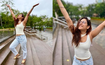 Madhurima Tuli Soaks Up Mumbai's Monsoon Magic