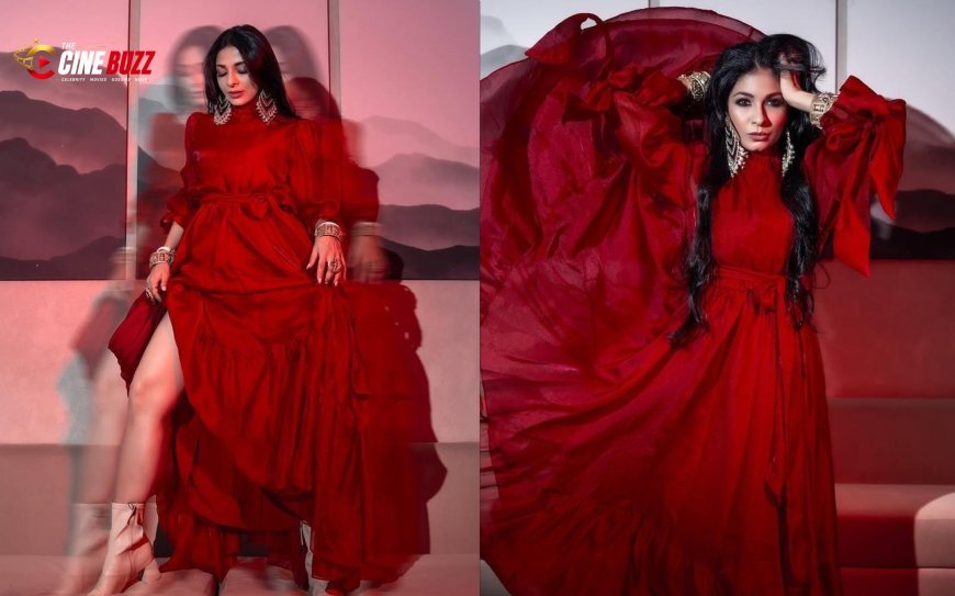 Tanishaa Mukerji Turns Up the Heat in a Fiery Red Look