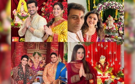 Bollywood's Favourites Bring Bappa Home: Arjun Bijlani, Delnaaz Irani, Aalisha Panwar and Others Celebrate Ganesh Chaturthi with Family and Faith