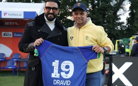 Rahul Dravid Gifts Signed No. 19 Jersey to Abhishek Bachchan as ETPL Nears Its Dublin Finale