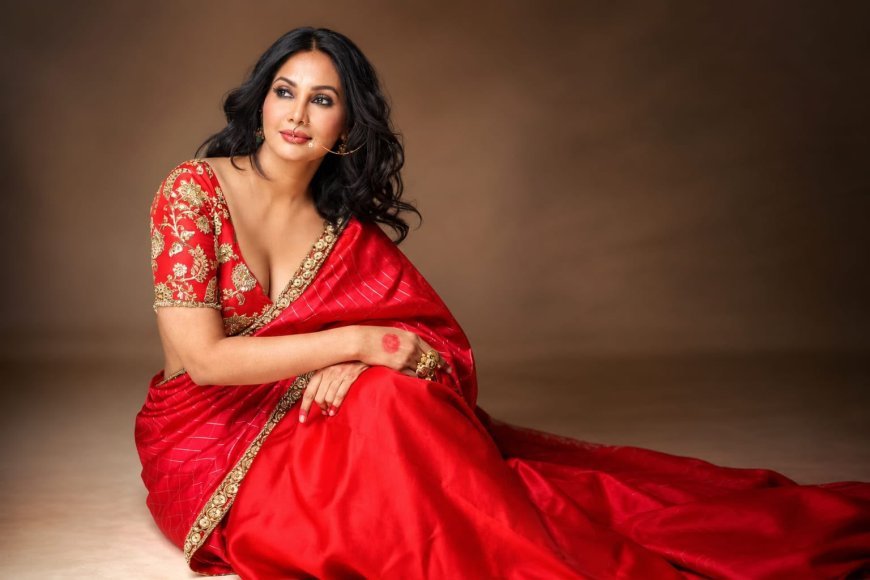 Rupali Suri Radiates Festive Glamour in a Stunning Red Saree