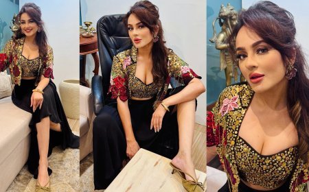 Seerat Kapoor Makes a Bold Style Statement in a ₹79,900 Vintage-Inspired Black Ensemble by Gazal Gupta